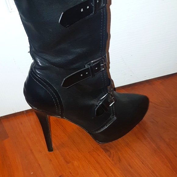 Black stiletto heel boots size 6 - Picture 2 of 3